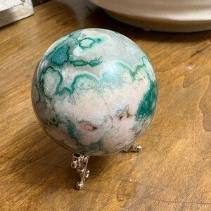 Green Flower Agate Sphere